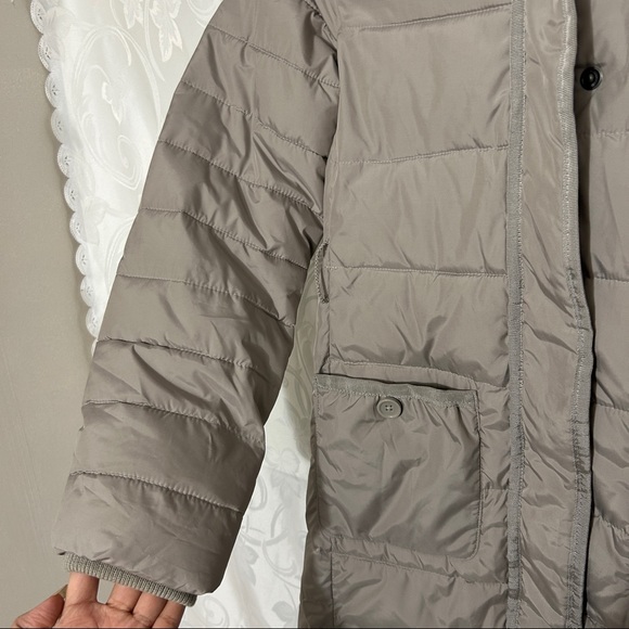 Gap Kids Muted Shiny Stone Grey Waterproof Parka Winter Jacket - Picture 8 of 12